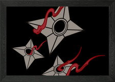 Ninja Stars with Red Trails