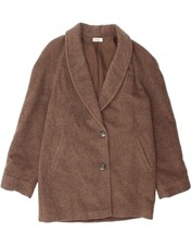 ELENA MIRO Womens Overcoat IT 44 Medium Brown Alpaca Wool OP05