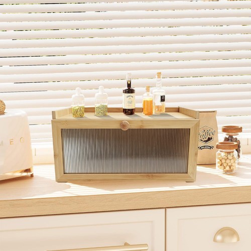 Wooden bamboo bread - bread, bin