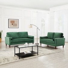 Velvet Sofa 3 and 2 Seater Sofa Suite Luxury Velvet Sofa Couch Green Velvet