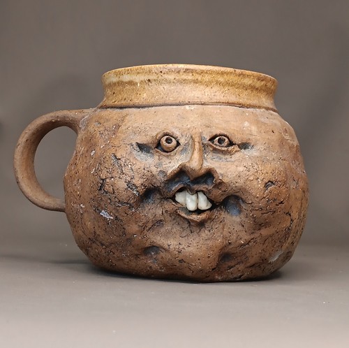 Signed studio pottery folk art - pottery,