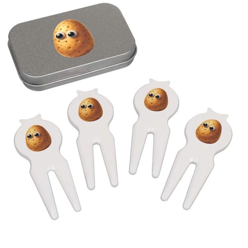 Funny potato face golf - golf, divot