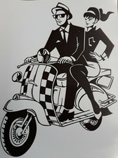 Ska man woman on scooter Car