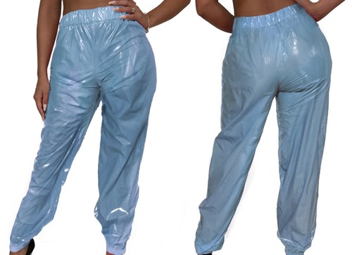 Baby blue pvc sweat - pvc, pants