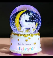 Unicorn Snow Globe Music Box