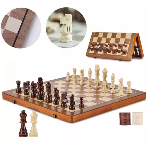 Magnetic wooden chess - 15",