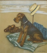 VINTAGE AIREDALE  TERRIER DOG