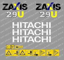 HITACHI ZAXIS 29U MINI DIGGER COMPLETE DECAL SET WITH SAFETY WARNING SIGNS