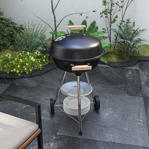 Outsunny portable round kettle - outsunny,