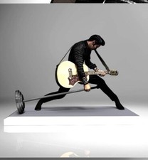 Elvis On Stage 3D Printed Statue - No Assembly Required - UNPAINTED