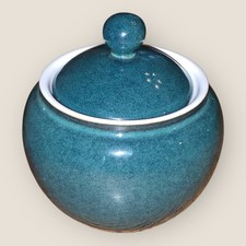 Denby Greenwich Sugar Bowl & Lid Round Knob Retired Original Shape Excellent