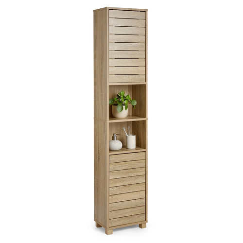 Tall bathroom cabinet oak - bathroom, cabinet,
