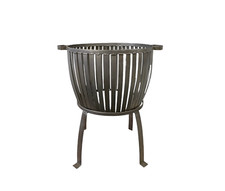 Loft1850 Large Round Iron Outdoor Fire Pit Bowl With Stand For Logs Garden Patio