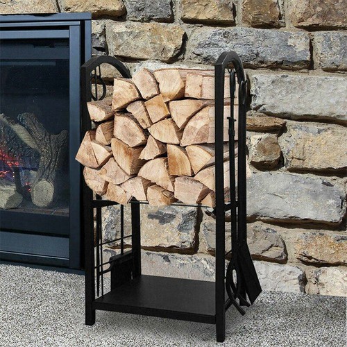 Tall black firewood - firewood, holder