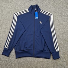 Adidas Jacket Mens Medium Blue White Tracksuit Track Top Firebird Trefoil Retro
