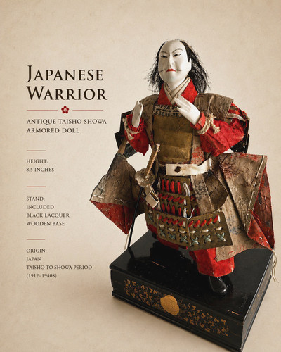 Antique japanese samurai doll - antique,