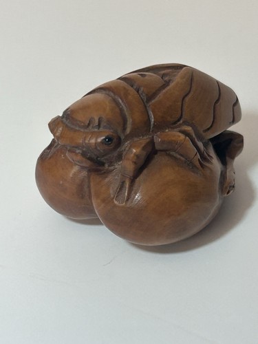 Vintage signed boxwood - boxwood, netsuke