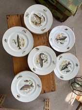 Fish motif dinner plates, 6
