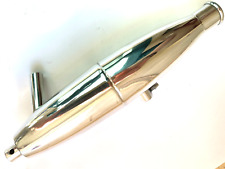 Nitro 1/8 Tuned Exhaust Muffler pipe. Polished Chrome Aluminium,