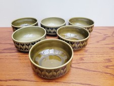 Hornsea Green Heirloom Set of 6 Cereal Pudding Bowl c1960s