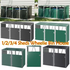 Large 4 3 2 Wheelie Bin Storage Metal Store Cover Garden Rubbish Dustbin Shed UK