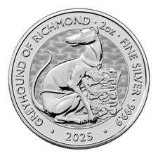 UK 5 Pounds 2025 TB Greyhound of Richmond 2 oz Silver 9999