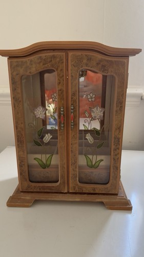 Wood glass floral jewellery - wood,