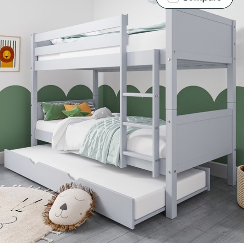 Grey wooden detachable bunk - grey,