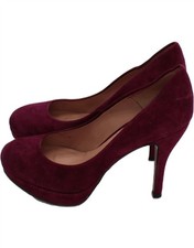 PIED A TERRE Womens Suede Pump Heels UK Size 7 Maroon Suede S208