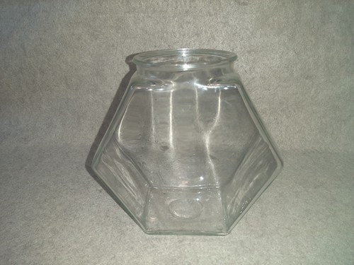 Vintage glass hexagon fish - vintage,