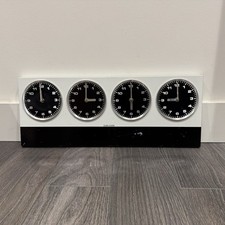 KARLSSON RETRO 4 TIME ZONE ANALOGUE WORLD CLOCK WALL MOUNTED - WORKING ORDER