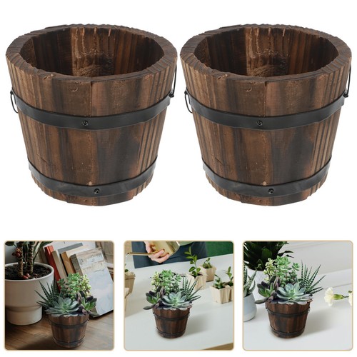 Pcs wooden bucket flowerpot - bucket,