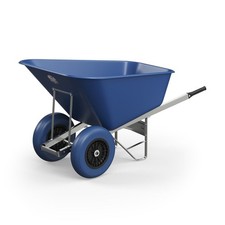 Agri Barrow Wheel Barrow 200 Litre Twin Wheel Plastic Tub Puncture Proof Tyres