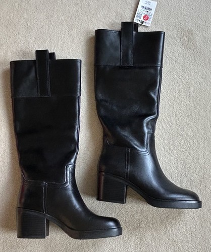 Zara black leather - black,