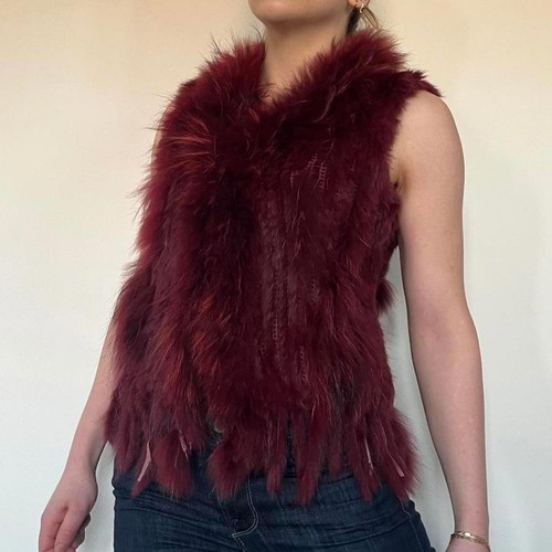 Vintage 00s real rabbit fur