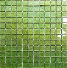 Square Metre of Green Glitter Glass Mosaic Tiles (MT0020 SQM)