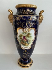 COALPORT ANTIQUE VASE HAND PAINTED,BIRD OF PARADISE GiLDED c.1890, 20 c.m TALL