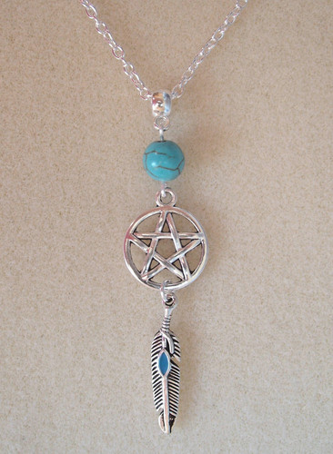Pentacle and feather - pentacle,