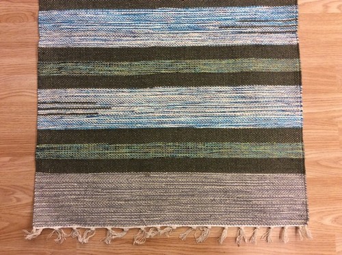 Striped grey blue hand loomed - hand,