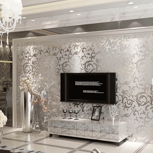 Glitter wallpaper damask - 3d,