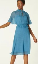 LK Bennett Silk Blue Polka Dot