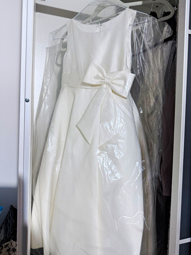 Girls white satin holy - satin,