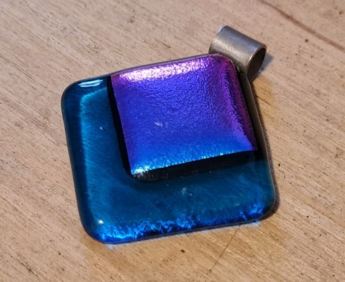 925 dichroic glass pendant - 925,