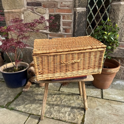 Large wicker hamper - large, lid