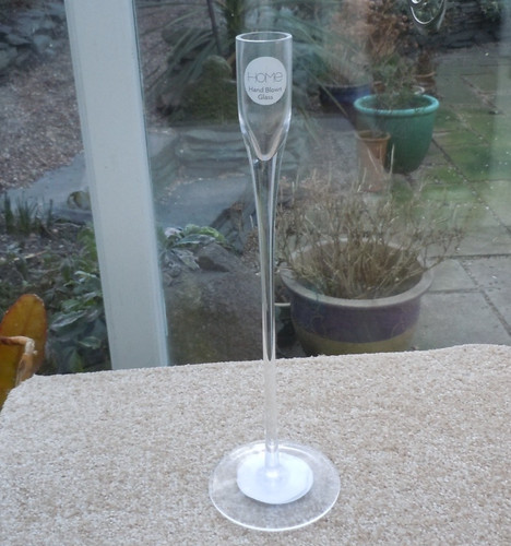 Tall clear hand blown - hand, glass