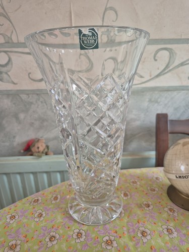 Thomas webb crystal glass vase - webb,
