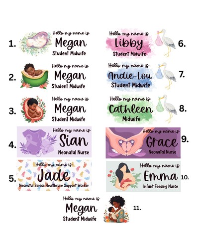 Midwife name badge - name,