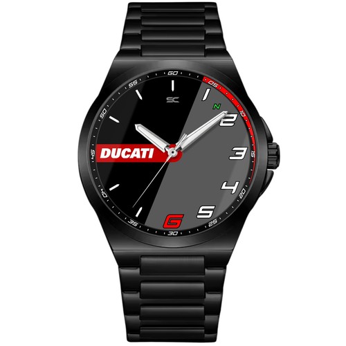 Black steel wrist watch - black,