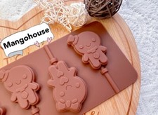 Silicone Couple Lollipop Mould Mold Chocolate Ice Jelly Lolly Valentine 