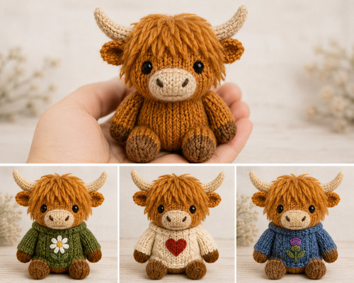 Highland cow knitting pattern - highland,